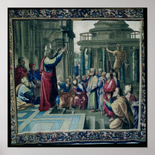 St Paul, das beim Areopagus predigt Poster