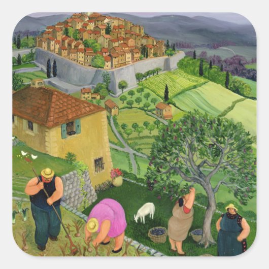 St. Paul de Vence Quadratischer Aufkleber (Vorderseite)