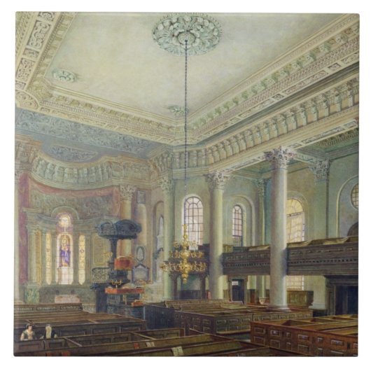 St Paul, Deptford (w/c auf Papier) Fliese (Vorderseite)