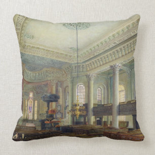 St Paul, Deptford (w/c auf Papier) Kissen