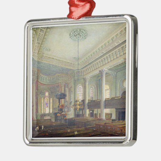 St Paul, Deptford (w/c auf Papier) Silbernes Ornament (Links)