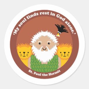 St. Paul, der Einsiedler Runder Aufkleber