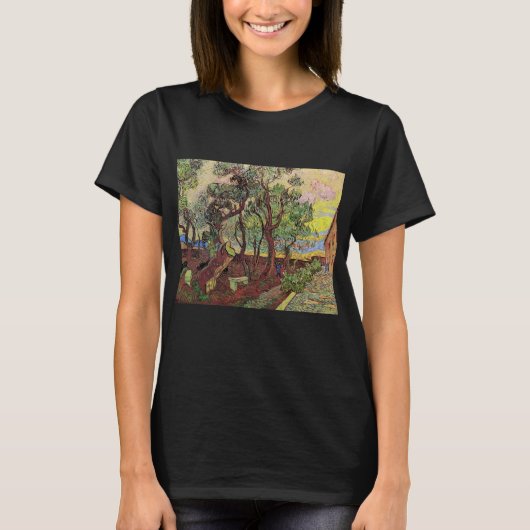 St. Paul Hospital und Garten von Vincent van Gogh T-Shirt (Vorderseite)