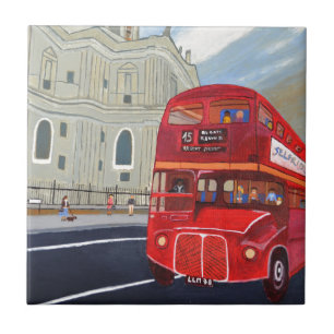 St.Paul-Kathedrale und Londoner Bus Fliese