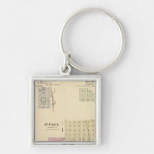 St. Paul, Marquette und St. Joe, Nebraska Schlüsselanhänger (Vorne)
