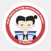 St. Paul Miki Runder Aufkleber (Vorderseite)