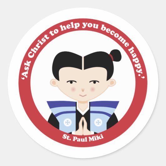 St. Paul Miki Runder Aufkleber (Vorderseite)