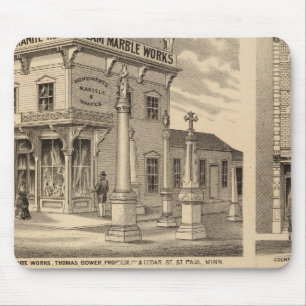 St. Paul, Minneapolis, Minnesota Lithograph Map Mousepad