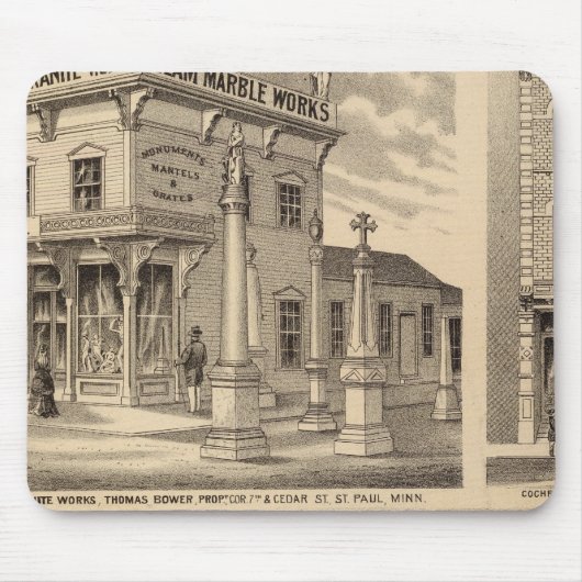 St. Paul, Minneapolis, Minnesota Lithograph Map Mousepad (Vorne)