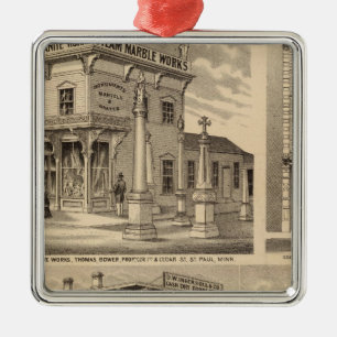 St. Paul, Minneapolis, Minnesota Lithograph Map Ornament Aus Metall