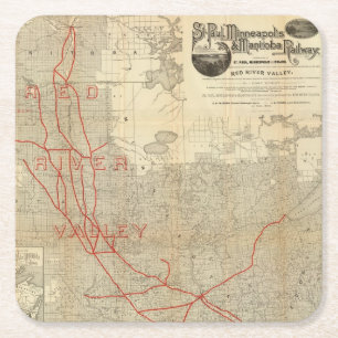 St- Paul, Minneapolis- und Manitoba-Eisenbahn Rechteckiger Pappuntersetzer