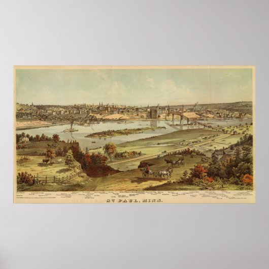 St. Paul, Minnesota Lithograph 2 Poster (Vorne)