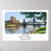 St. Paul Minnesota Poster, Aquarell, Maßgeschneide Poster (Vorne)