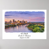 St. Paul Minnesota Poster, Aquarell, Maßgeschneide Poster (Vorne)