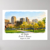 St. Paul Minnesota Poster, Aquarell, Maßgeschneide Poster (Vorne)