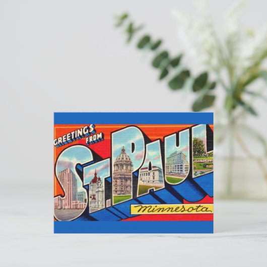 St Paul MN Greetings Postkarte (Stehend Vorderseite)