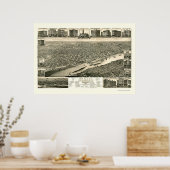 St. Paul, MN Panorama Karte - 1883 Poster (Küche)