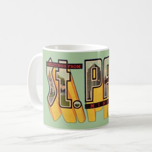 St Paul Retro-Gruß-Tasse Kaffeetasse (Vorderseite Links)