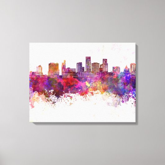 St. Paul Skyline im Aquarellhintergrund Leinwanddruck (Vorderseite)