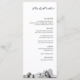 St. Paul Skyline Modern Wedding Dinner Menu Menükarte