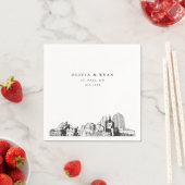 St. Paul Skyline Wedding Paper Cocktail Napkin Serviette (Beispiel)
