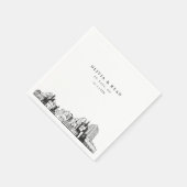 St. Paul Skyline Wedding Paper Cocktail Napkin Serviette (Ecke)