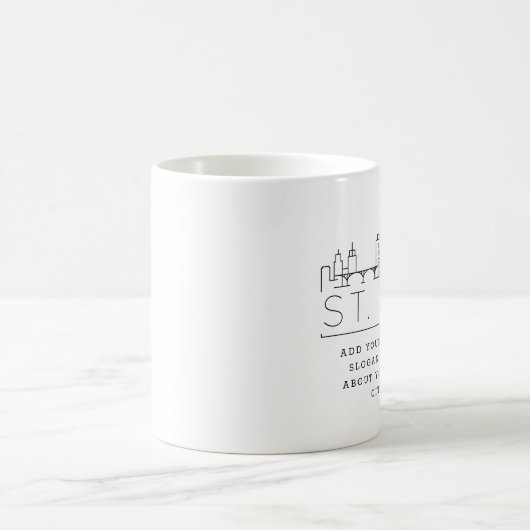 St. Paul Stylized Skyline | Benutzerdefinierter Sl Kaffeetasse (Mittel)
