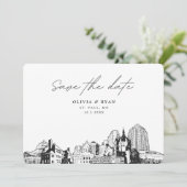 St. Paul Wedding Modern Save the Date Einladung (Stehend Vorderseite)