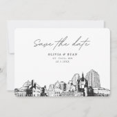 St. Paul Wedding Modern Save the Date Einladung (Vorderseite)