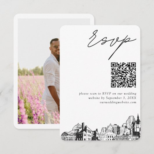 St. Paul Wedding Modern UAWG QR Code Begleitkarte (Vorne/Hinten)