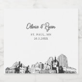 St. Paul Wedding Personalisiert Champagne Label Schaumweinetikett (Einzelnes Label)