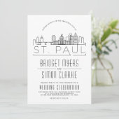 St. Paul Wedding | Stilisierte Skyline-Einladung Einladung (Stehend Vorderseite)