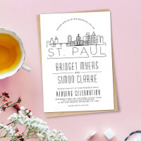 St. Paul Wedding | Stilisierte Skyline-Einladung