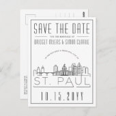 St. Paul Wedding | Stilisierte Skyline Save the Da Postkarte (Vorne/Hinten)