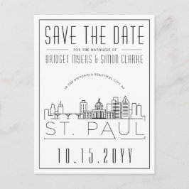 St. Paul Wedding | Stilisierte Skyline Save the Da Postkarte