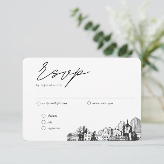 St. Paul Wedding Traditional UAWG Meal Option Begleitkarte (Stehend Vorderseite)