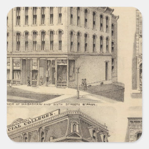 St- Paulgeschäfts-Uni, Minnesota Quadratischer Aufkleber
