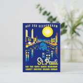 St. Pauli in der Nacht, Hamburg City, Deutschland Postkarte (Stehend Vorderseite)