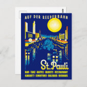 St. Pauli in der Nacht, Hamburg City, Deutschland Postkarte (Vorne/Hinten)