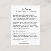 St. Paulina St. Diabetiker/Diabetes Heilige Karte (Rückseite)