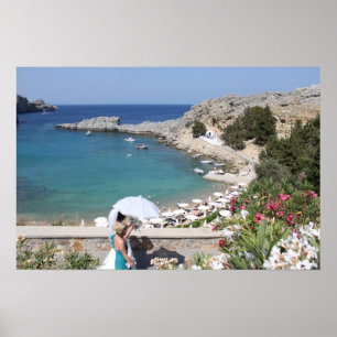 St. Paul's Bay, Lindos Poster