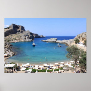 St.Paul's Bay, Lindos Poster