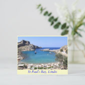 St.Paul's Bay, Lindos Postkarte (Stehend Vorderseite)