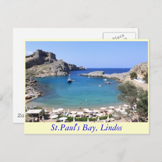 St.Paul's Bay, Lindos Postkarte (Vorne/Hinten)