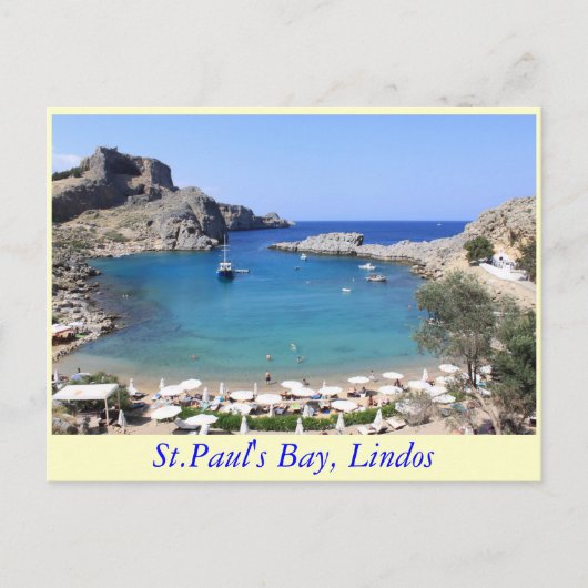 St.Paul's Bay, Lindos Postkarte (Vorderseite)