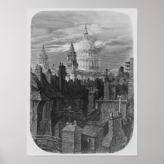 St. Paul's Cathedral and the slums Poster (Vorne)