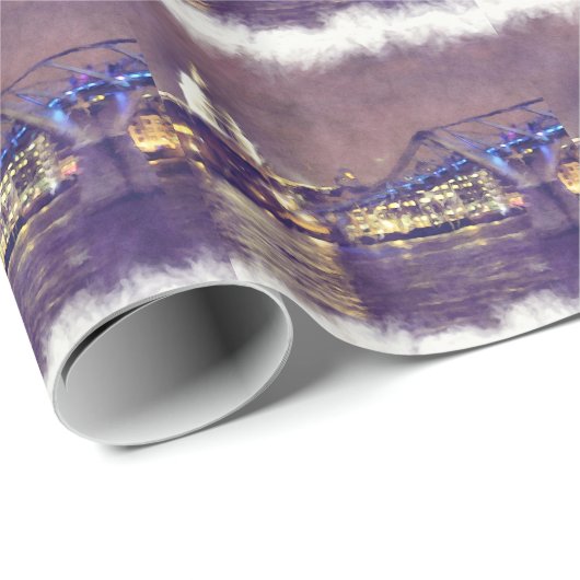 St Paul's Cathedral by Night Fine Art Malerei Geschenkpapier (Rolleneckpunkt)