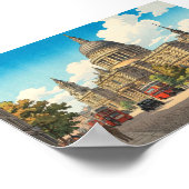 St Pauls Cathedral Japanese Woodblock Print Poster (Ecke)