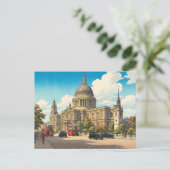 St Pauls Cathedral Japanese Woodblock Print Postkarte (Stehend Vorderseite)