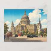 St Pauls Cathedral Japanese Woodblock Print Postkarte (Vorderseite)